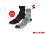 Dva para sportskih čarapa, crne i sive.