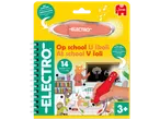 Electro raadselboekje „Op school” met 14 kaarten en pen met licht en geluid.