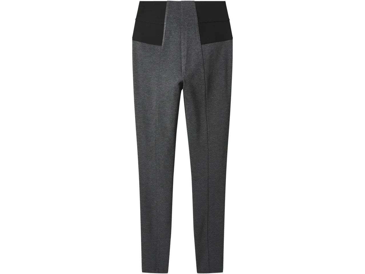 Esmara Оформящ джегингс в тъмносиво с черен еластичен колан, показан отзад.