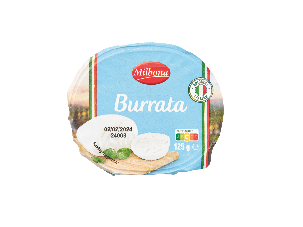 Milbona burrata juust, 125 g, itaalia stiilis.