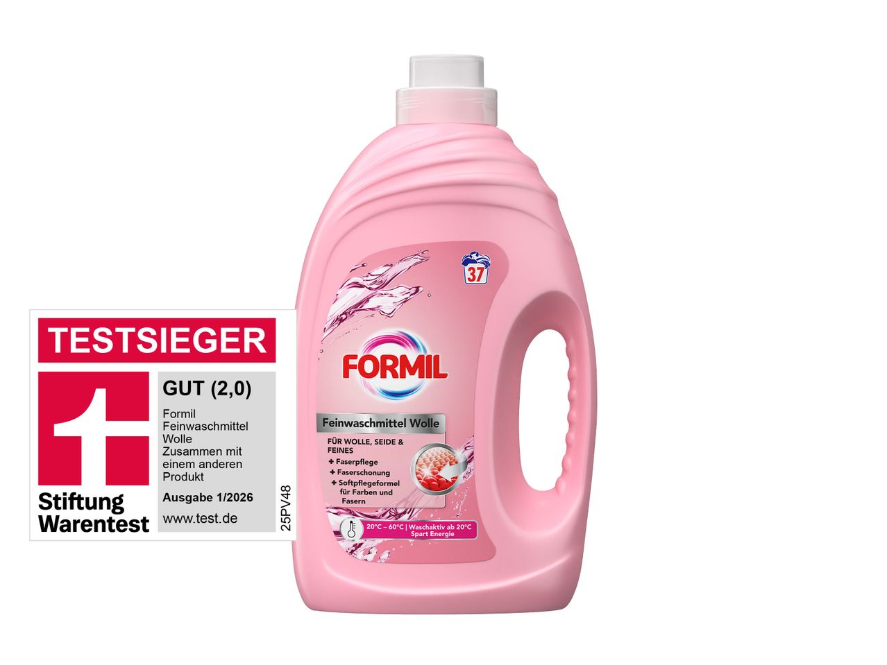 Testsieger Feinwaschmittel für Wolle, Seide & Feines, mit Faserpflege und Softpflegeformel.