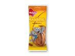 Slikpose med karamel- og kolasnørebånd og en tegneserieelefant.