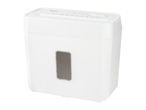 White paper shredder with a transparent window and control panel on top