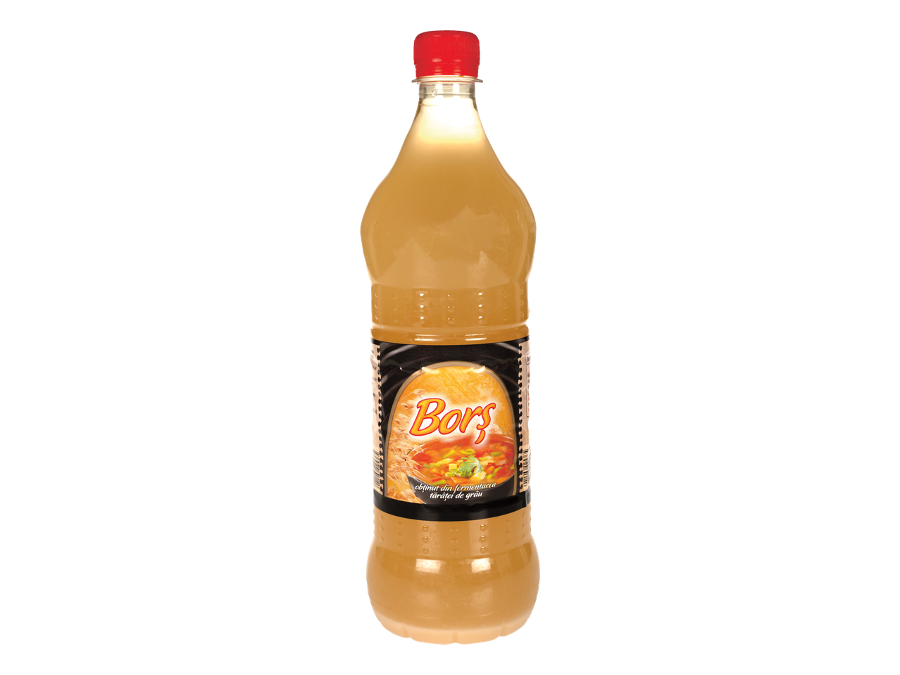 Sticla Bors, băutură fermentată din tărâțe de grâu.