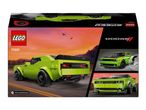 Toy car set box featuring a green muscle car, with close-ups and product details.