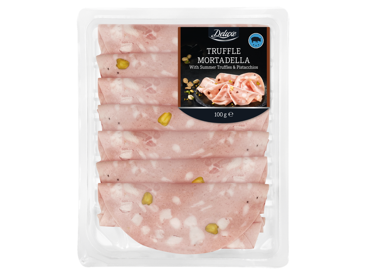 Deluxe trühvli mortadella suvetrüflite ja pistaatsiatega.