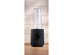 SILVERCREST® To Go Smoothie Maker in black with a clear blending cup on a wooden surface.