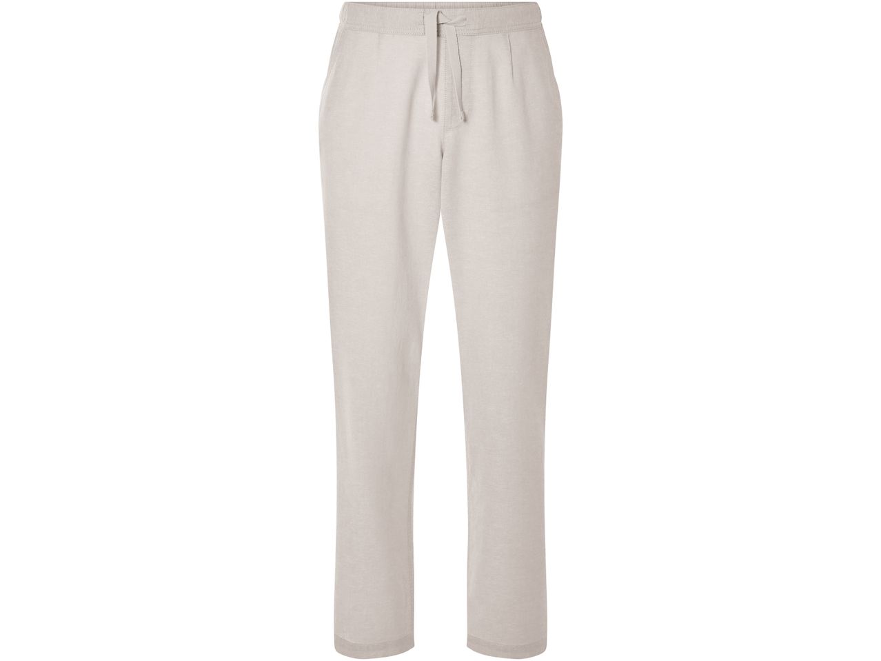 Pantaloni sportivi color beige con coulisse in vita.
