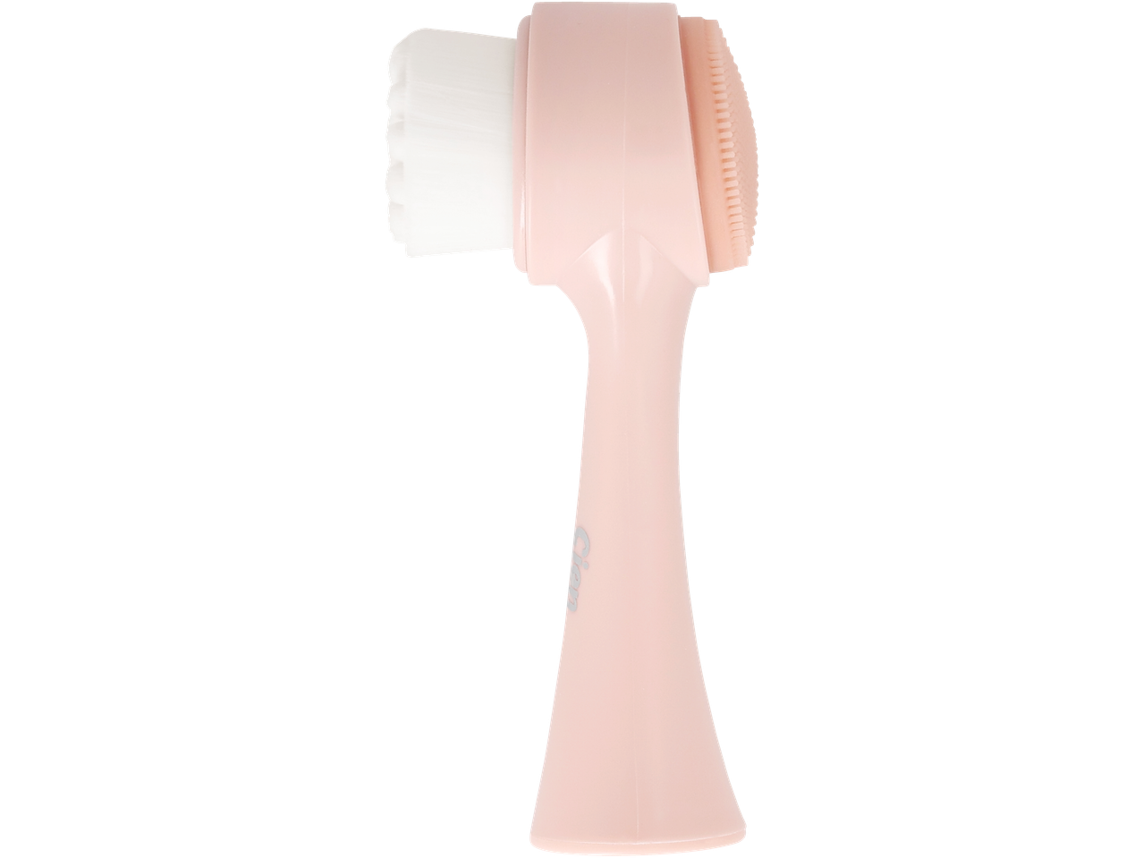 Escova de limpeza facial de dupla face CIEN BEAUTY em rosa pálido.