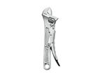 A silver Channellock adjustable wrench.