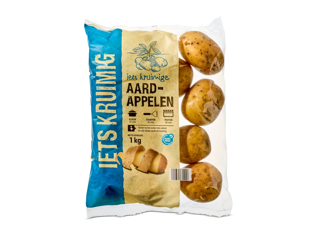 Iets Kruimige aardappelen: zak van 1 kg.