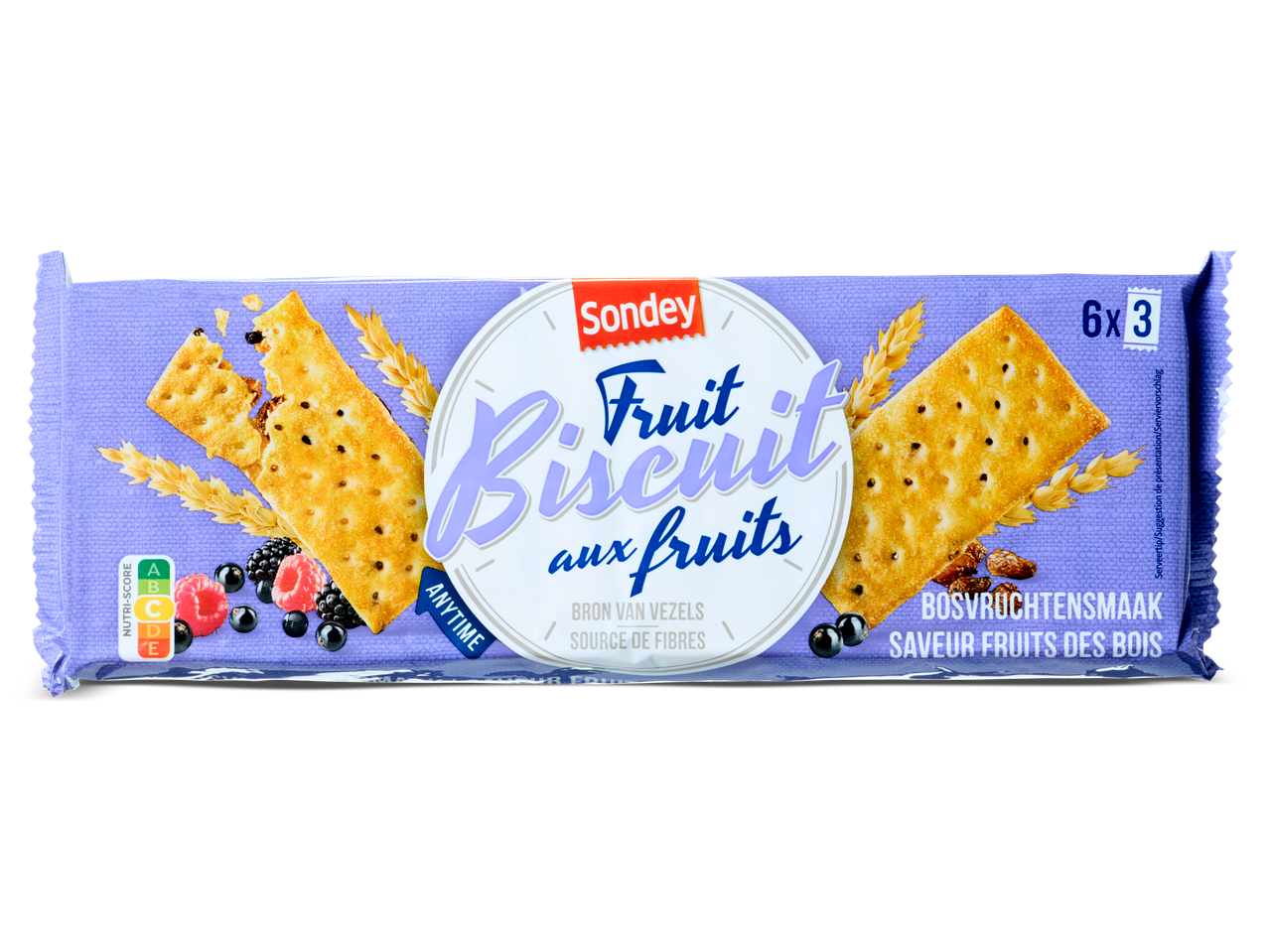 Sondey Fruit Biscuit aux fruits:  krakers met bosvruchtensmaak.