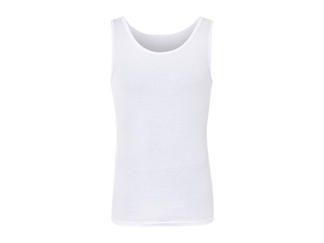 White men's tank top on a white background