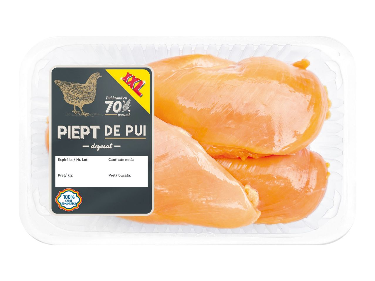 Pui dezosat ambalat, piept de pui.