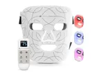 LED light therapy mask with remote control and interchangeable color inserts