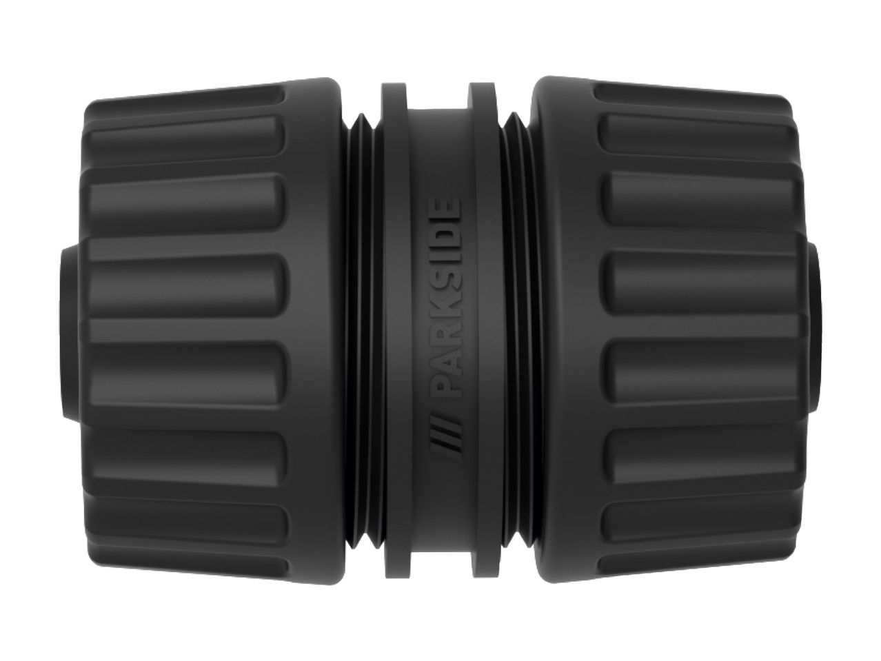 Black plastic hose connector coupling.