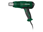 Pistola de ar quente digital verde e preta com bico prateado
