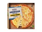 American style loaded cheese pizza with mozzarella and cheddar cheese, extra thick base.