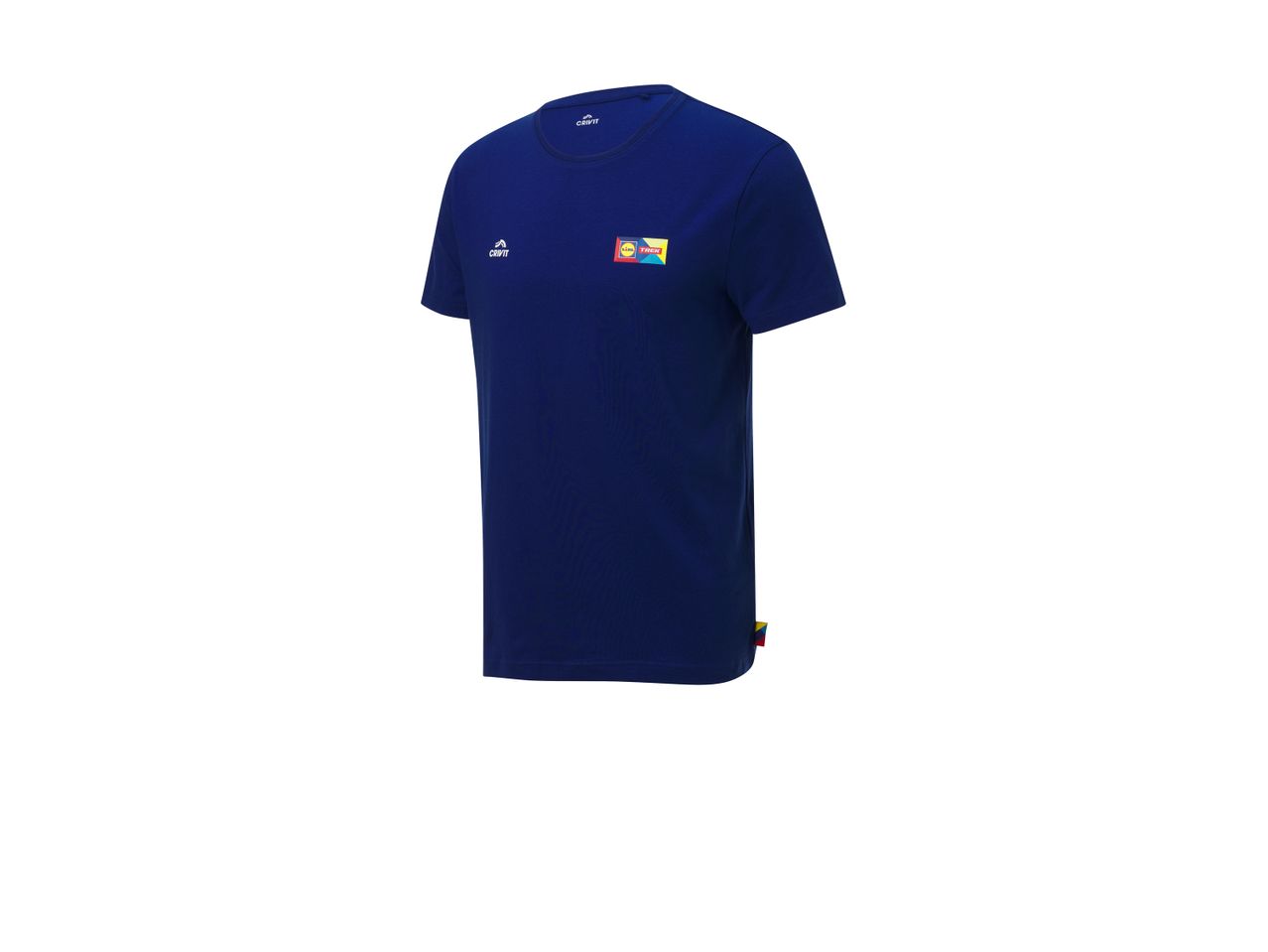 Maglietta blu scuro Crivit con logo Lidl Trek.