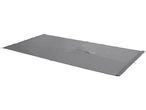 Gray rectangular tarp with a central zipper, laid flat on a white background.