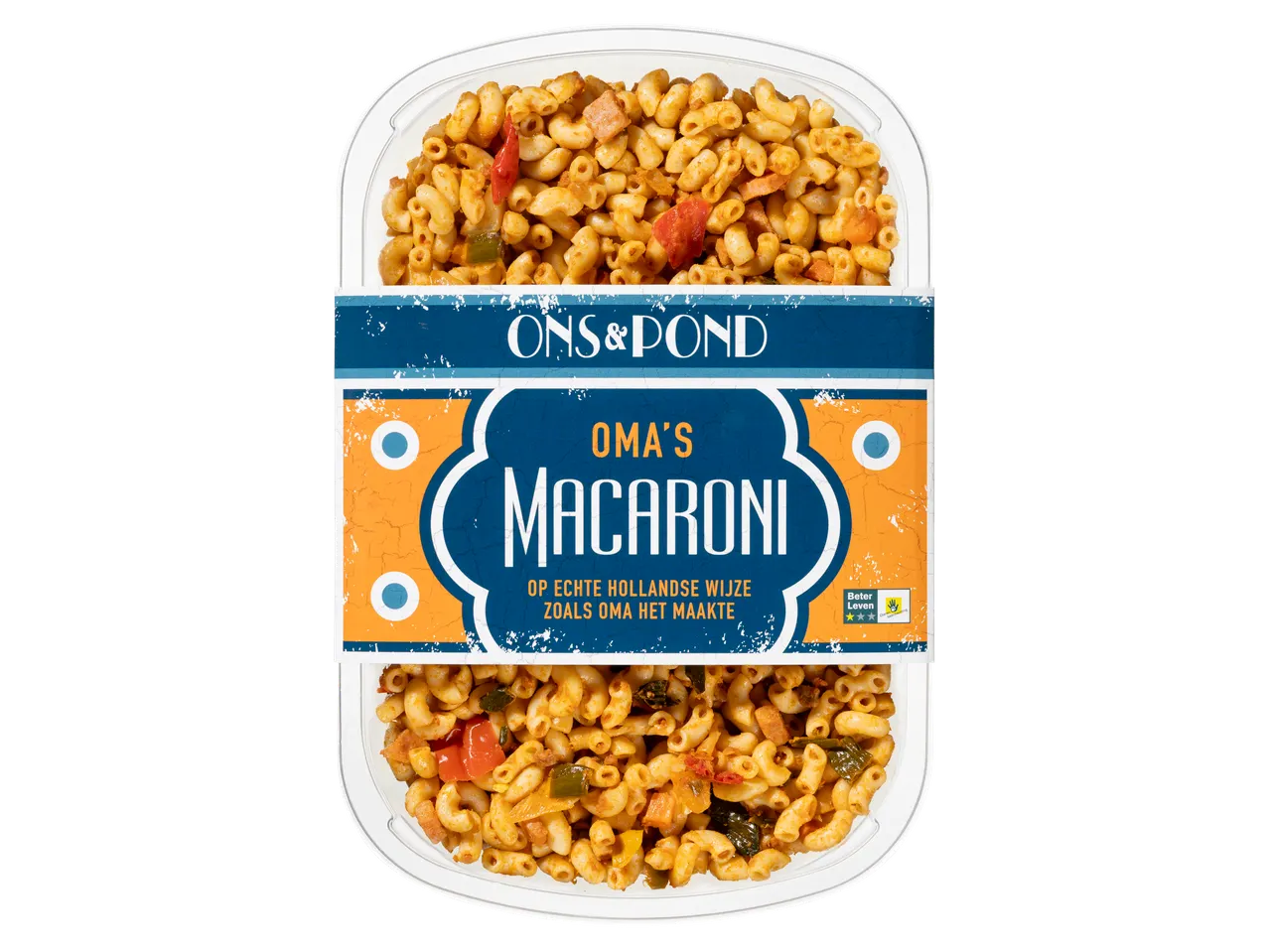 Ons&Pond Oma's Macaroni: kant-en-klare maaltijd in retro stijl.