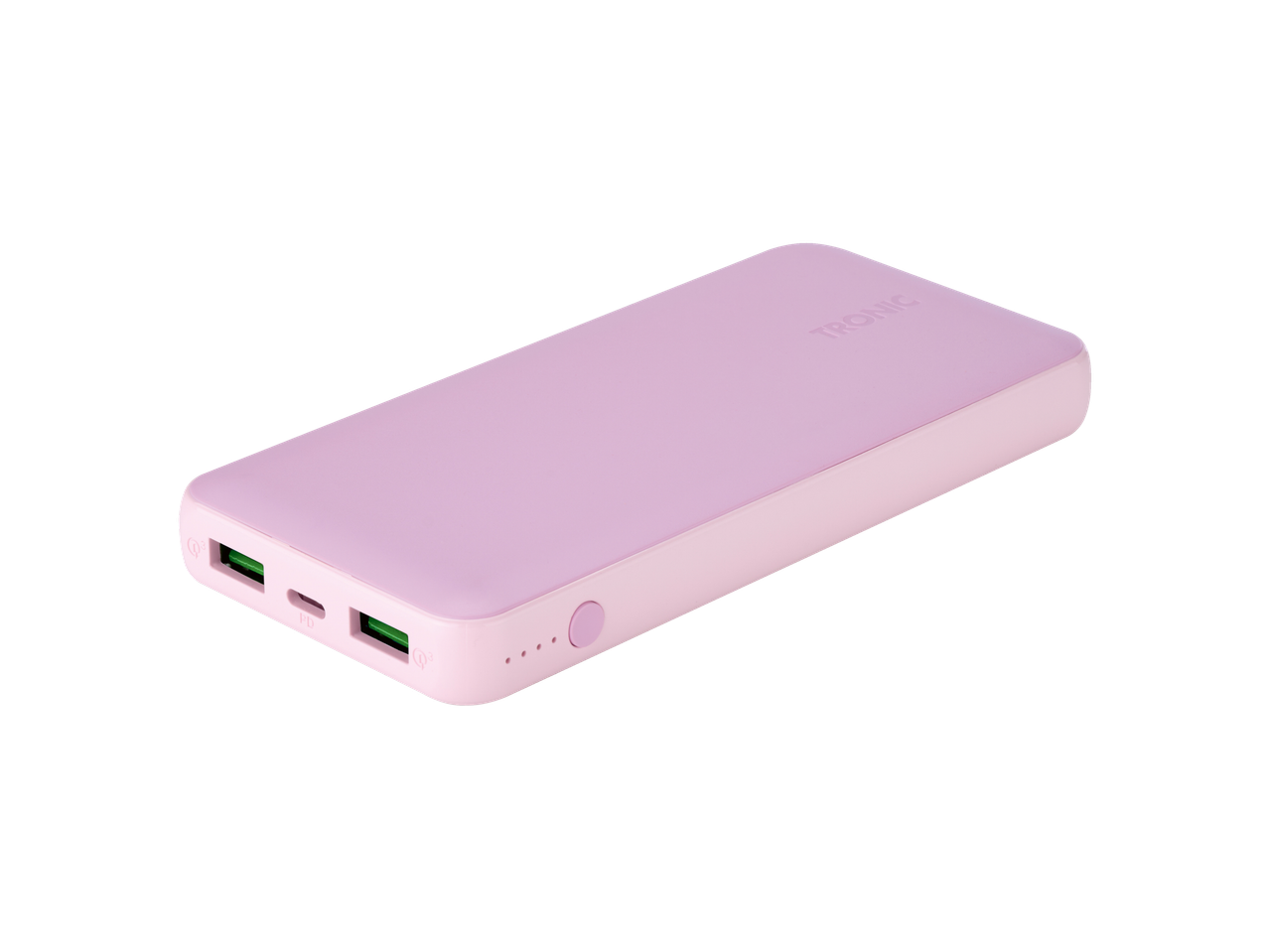 Ροζ power bank TRONIC με θύρες USB και PD.