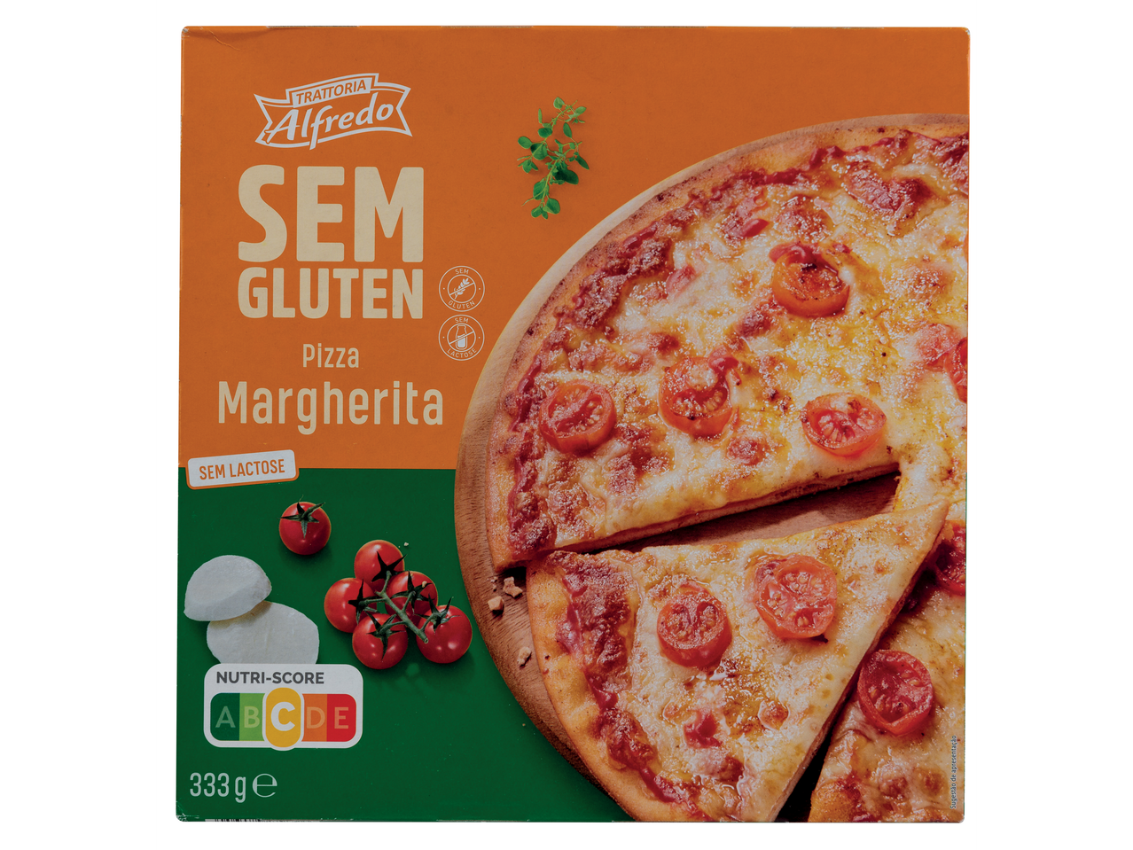 Pizza Margherita sem glúten Trattoria Alfredo.