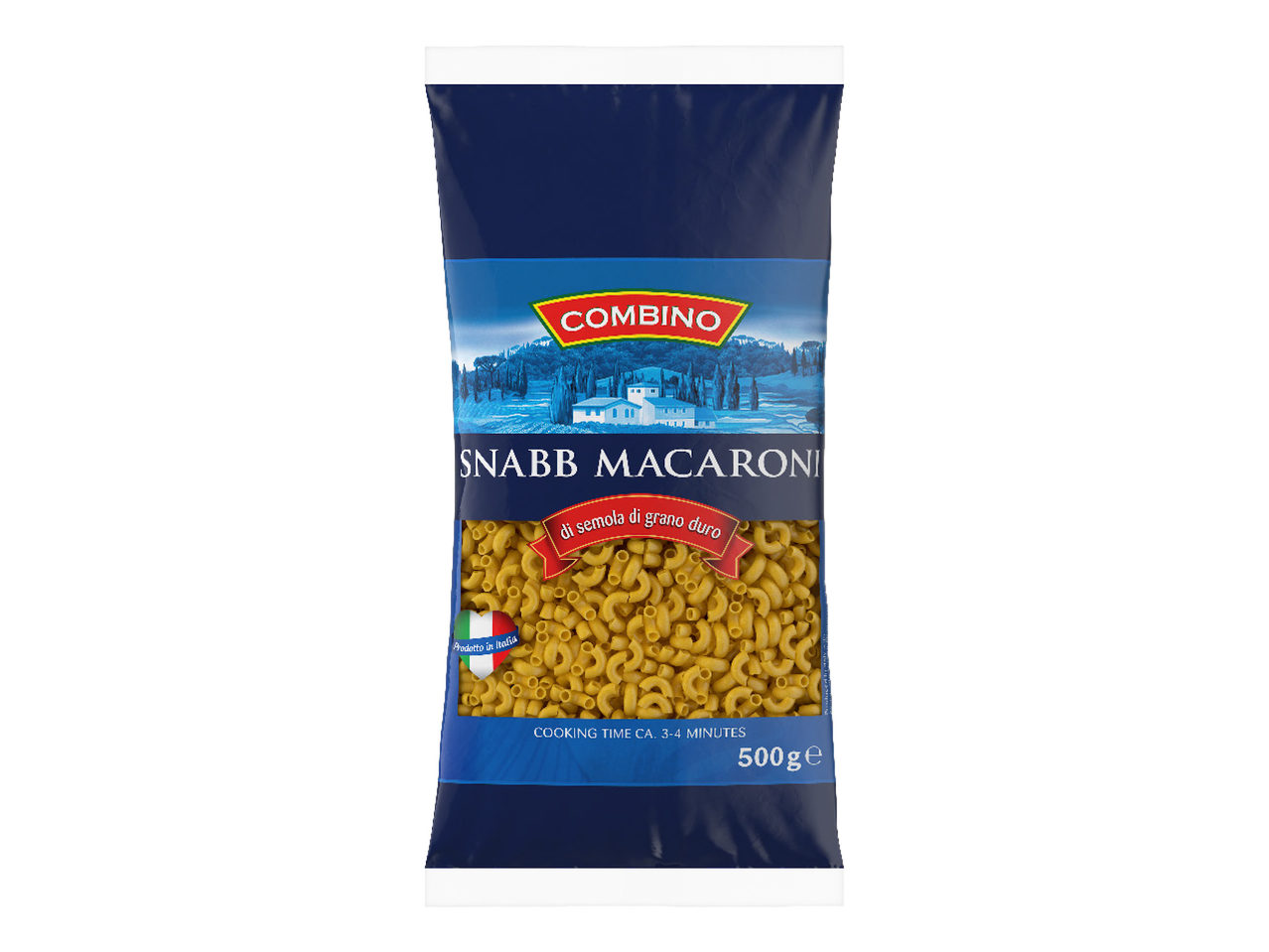 Pakiranje makarona od durum pšenice, 500g, s naznakom vremena kuhanja.