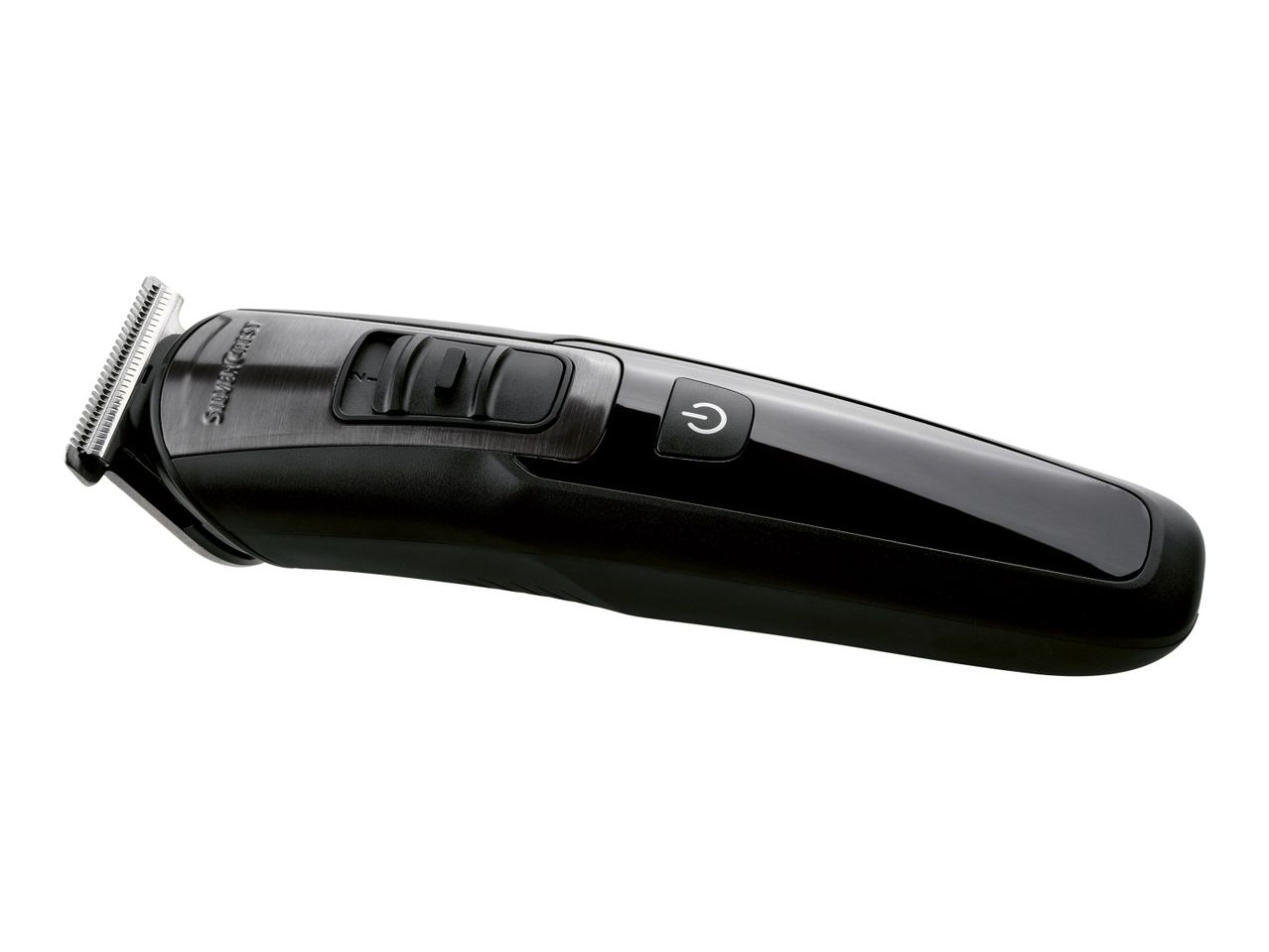 A black Philips Norelco beard trimmer.
