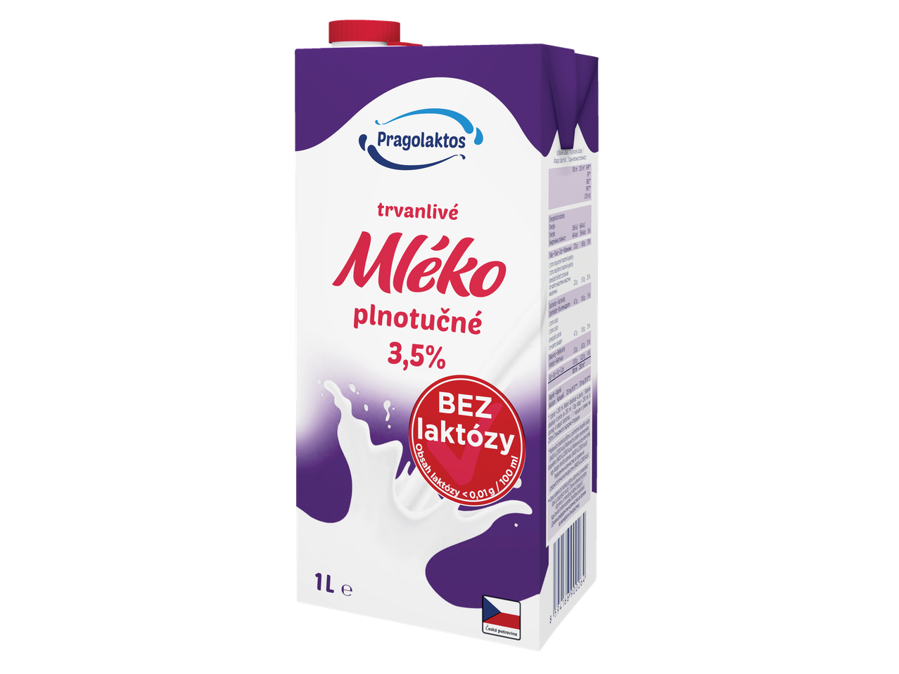 Bezlaktózové trvanlivé mléko 3,5%