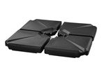 Black square umbrella base weights, interlocking design for outdoor patio umbrellas