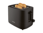 Ein schwarzer SilverCrest-Toaster mit zwei goldbraun getoasteten Brotscheiben.