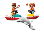 Zwei LEGO Figuren auf Jetskis mit einem Delfin.