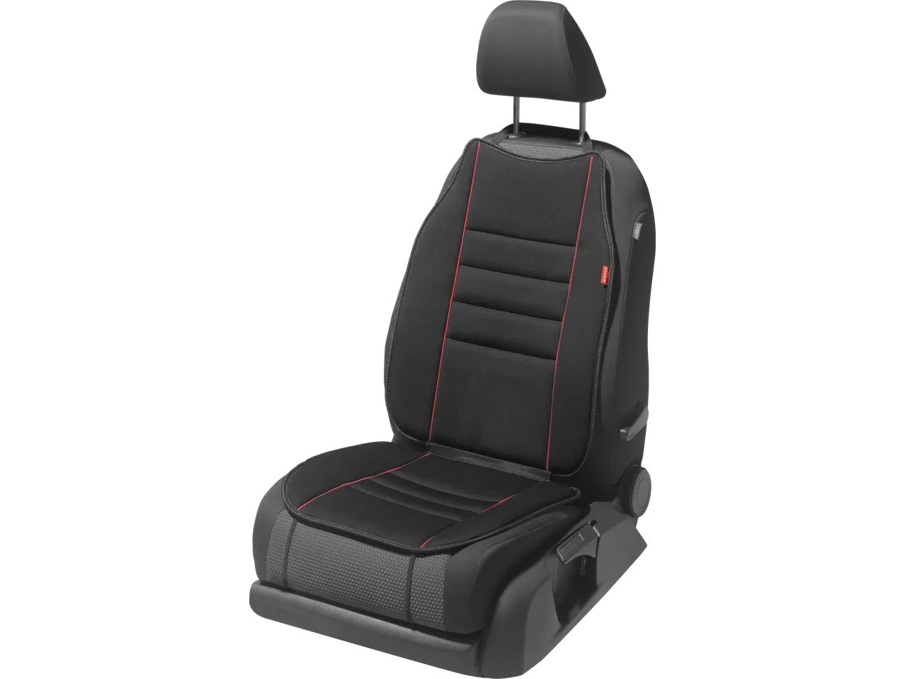 Ultimate Speed Autositzaufleger: crna presvlaka za auto sedište sa crvenim detaljima i natpisom „Airbag“.