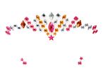 Colorful jeweled face gems for makeup or festival adornment.