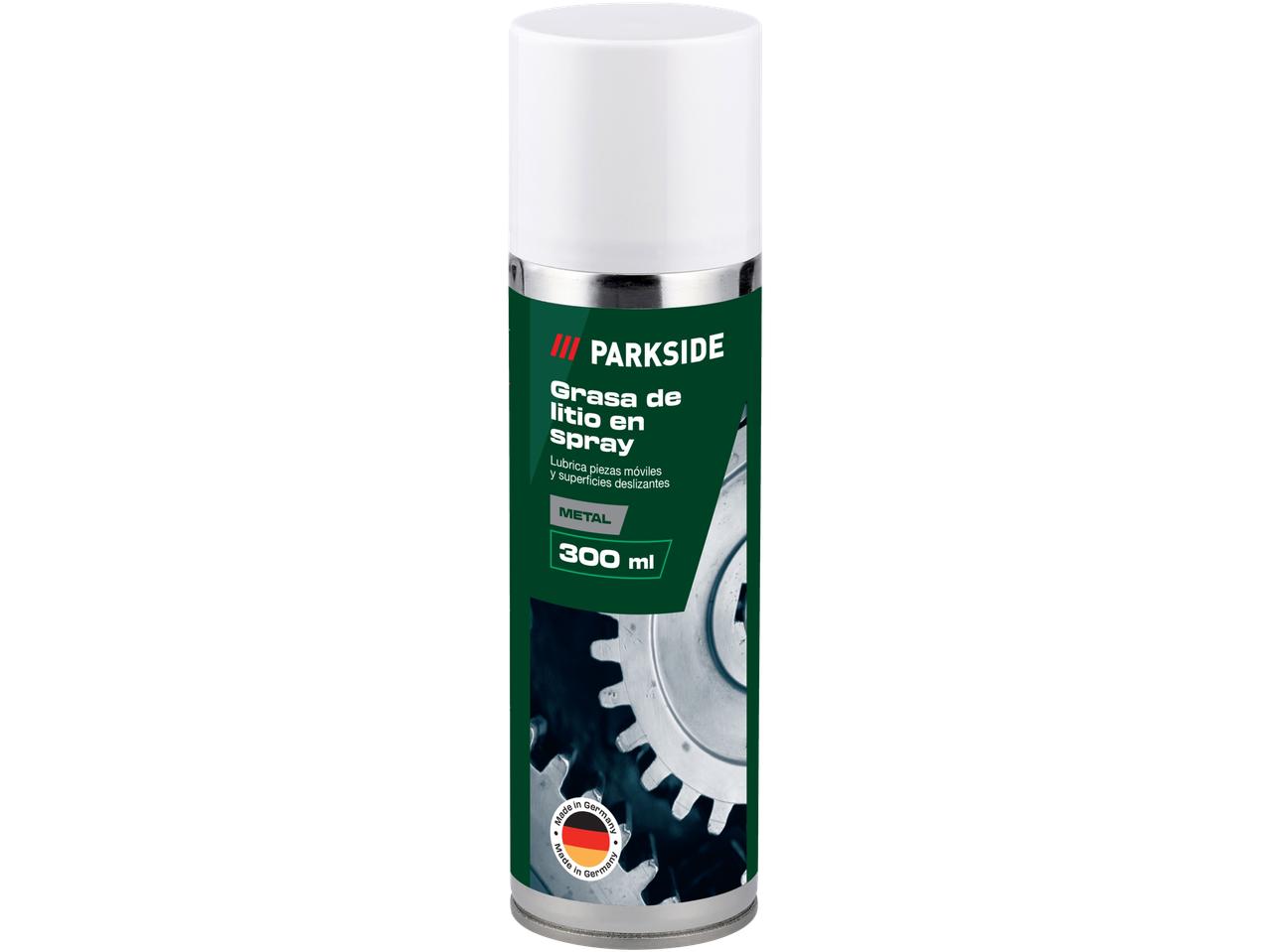 Spray de graxa de lítio Parkside, 300 ml, lubrifica peças móveis e superfícies deslizantes.