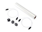 Vacuum sealer roll and accessories: sealing wires and end caps.