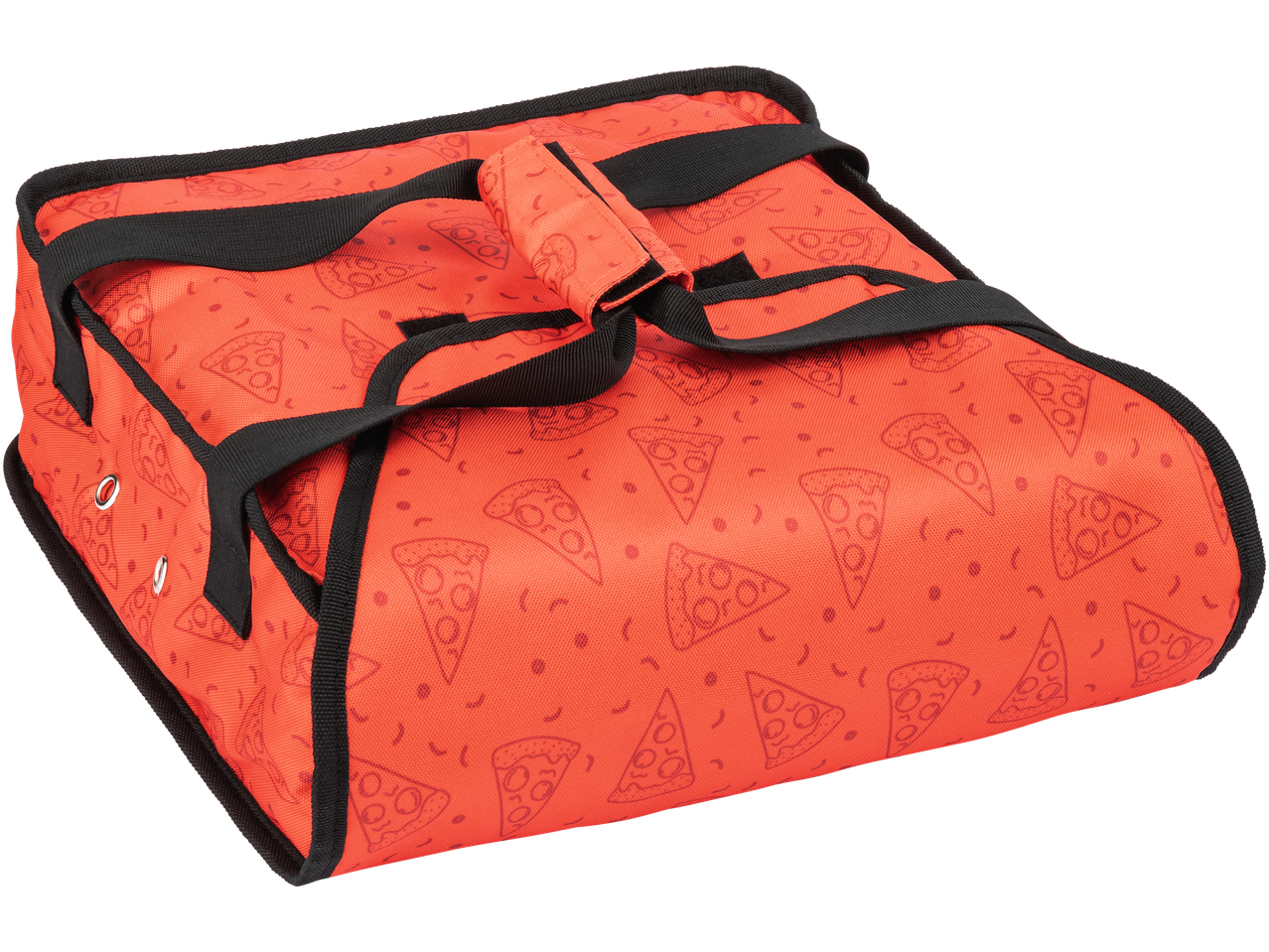 Ellehammer termosoma picu transportēšanai, sarkana ar picas šķēlīšu apdruku