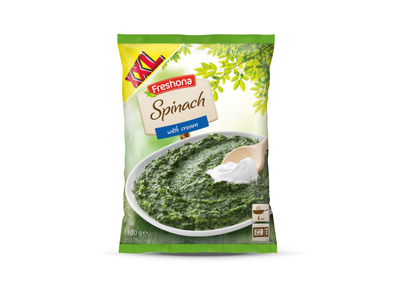 Freshona špinat s vrhnjem, XXL pakiranje od 1300g