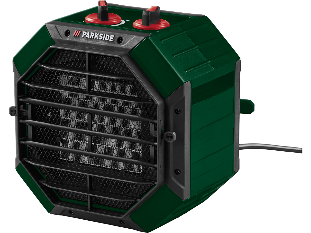 Parkside 2000W Ceramic Fan Heater, green and black with red controls