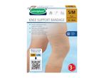 Sensiplast knee support bandage, size S/M, with features and sizing guide.