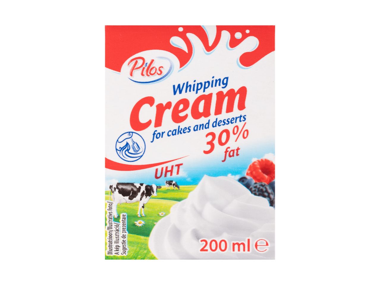 Frișcă Pilos 30% pentru prăjituri și deserturi.