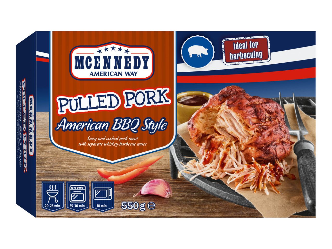 McNedy American Way : Pulled Pork, style BBQ américain.