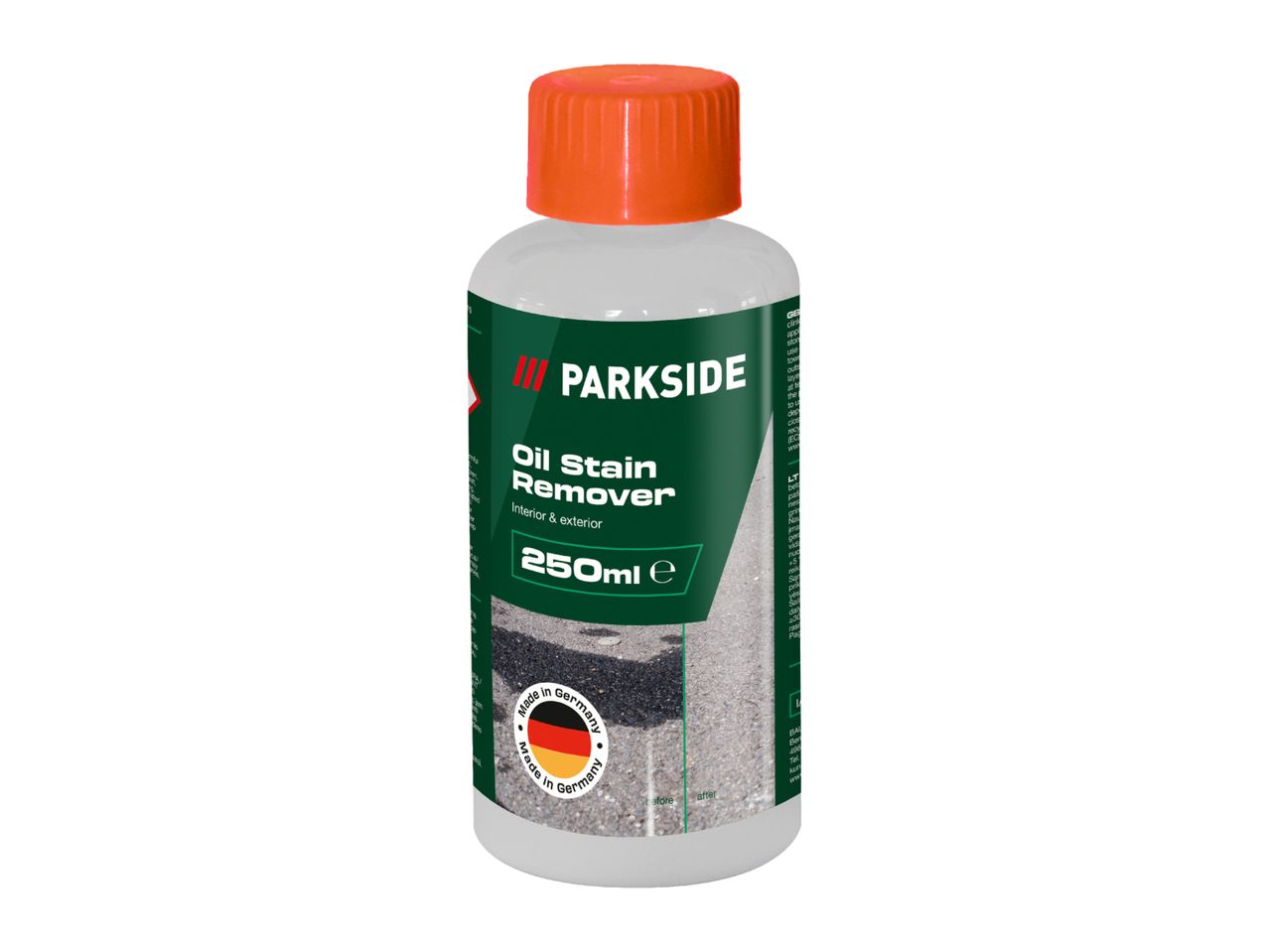 Parkside Oil Stain Remover on a white background 