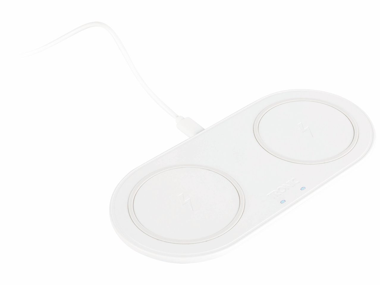 Chargeur sans fil double pour manettes de jeu.