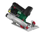 Cordless circular saw with a 4.0Ah battery, featuring green and black housing with red accents.