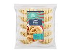Pack of kimchi and pork gyozas with cooking instructions and a label for 'Food Festival Presents'.