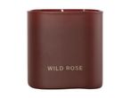 Wild Rose scented candle in a matte brown glass jar