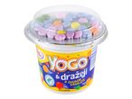 Pilos Yogo & dražeji z okusom vanilije, jogurt s pisanimi bonboni.