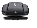 A SilverCrest contact grill with its drip tray shown open.